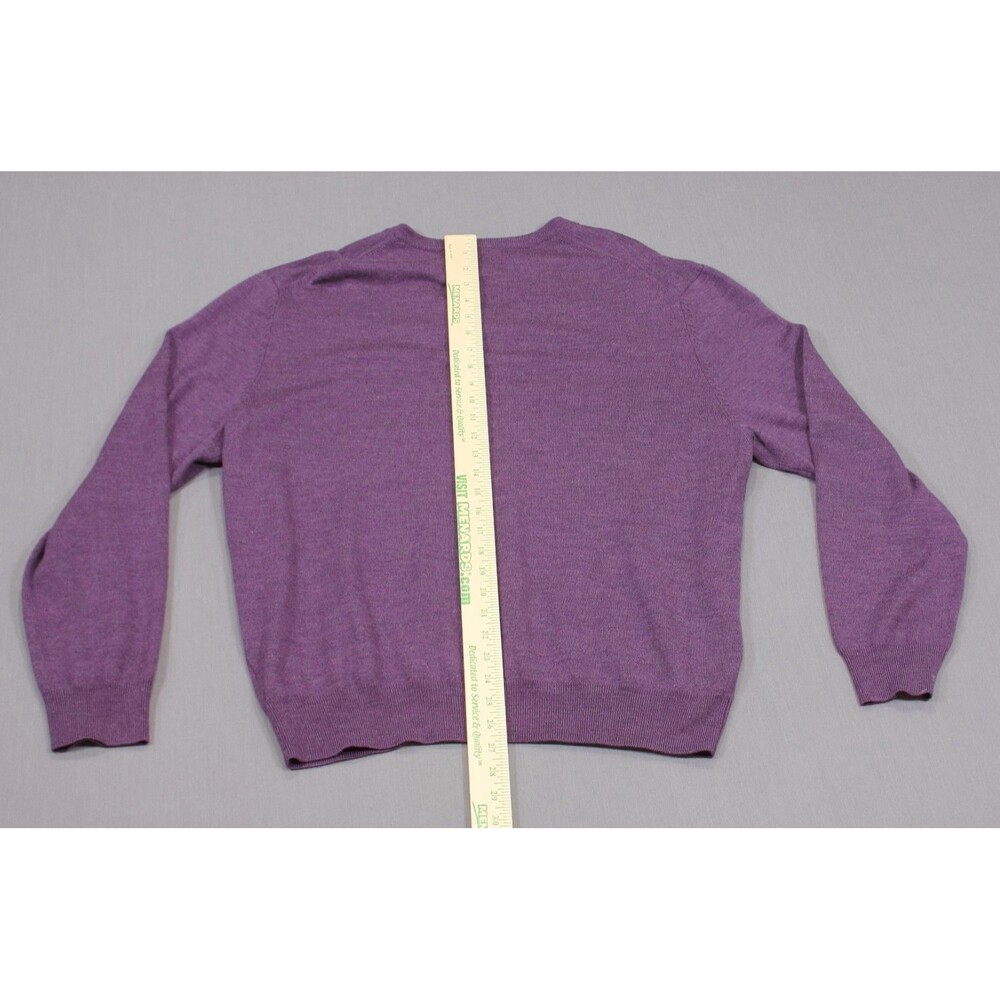 Jos A. Bank Traveler 100% Merino Wool Sweater Long Sleeve Purple Sz XXL - Picture 4 of 9